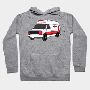 Cute red ambulance van cartoon Hoodie